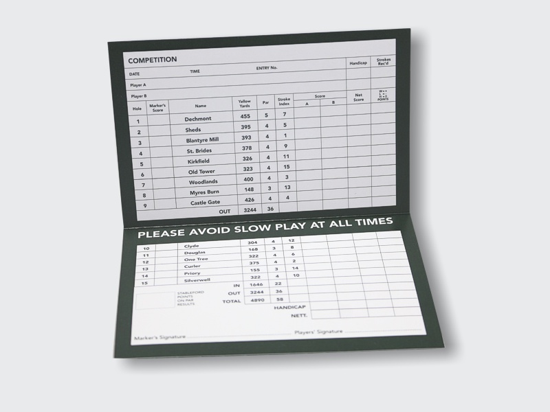 Score Cards By KNOCKOUT PRINT